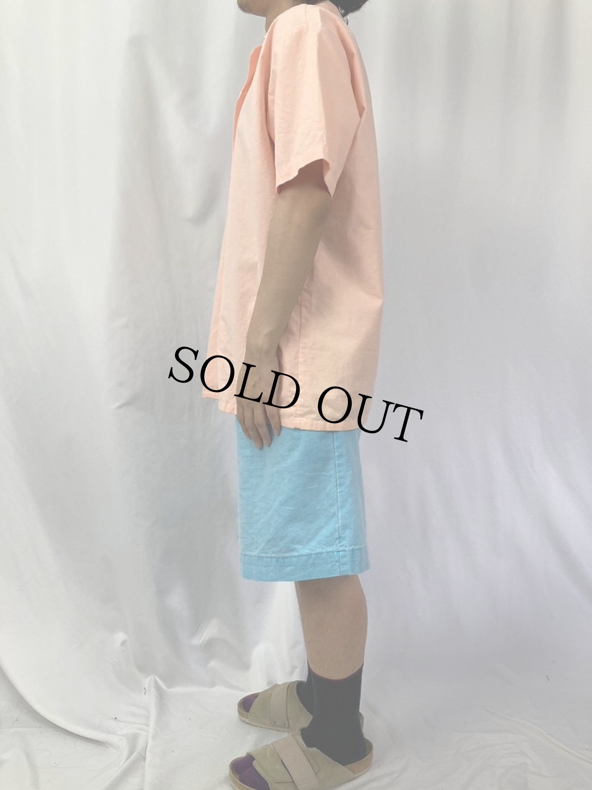 画像3: 80's DEE CEE USA製 オープンカラーコットンシャツ L (3)