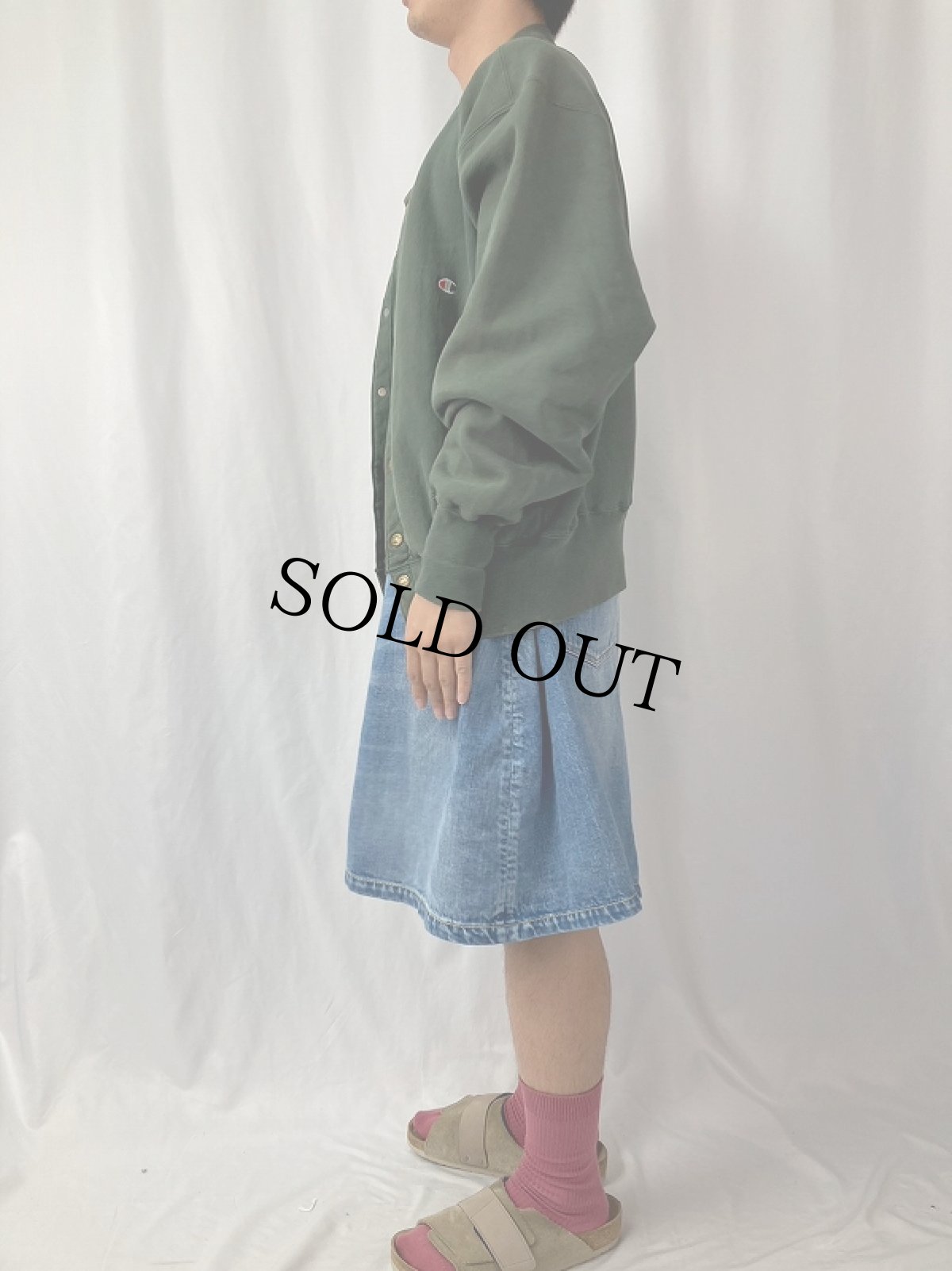 画像3: 90's Champion REVESE WEAVE スナップボタンカーディガン M (3)