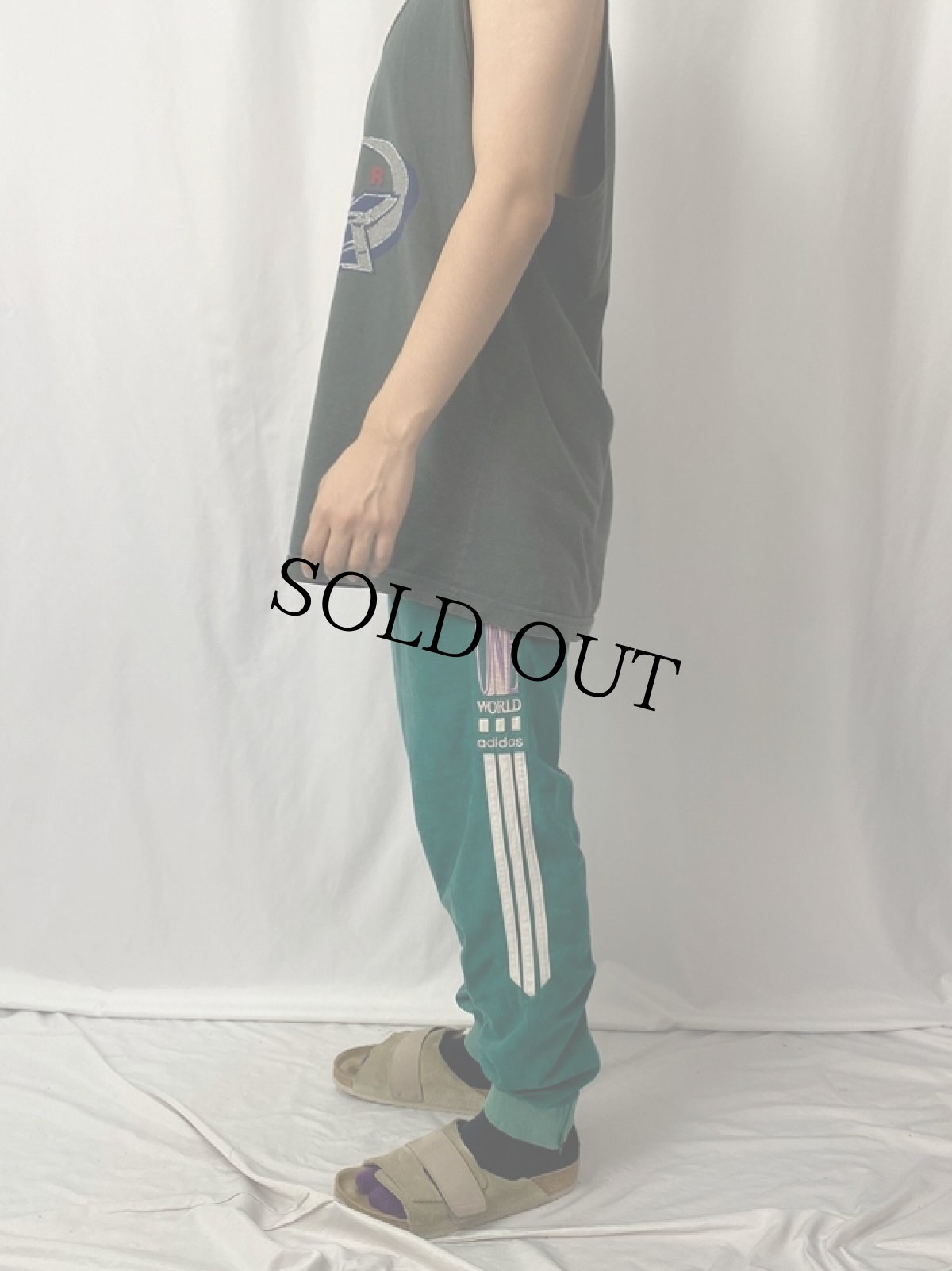 画像3: 80's adidas ポリエステル×コットン トラックパンツ M (3)