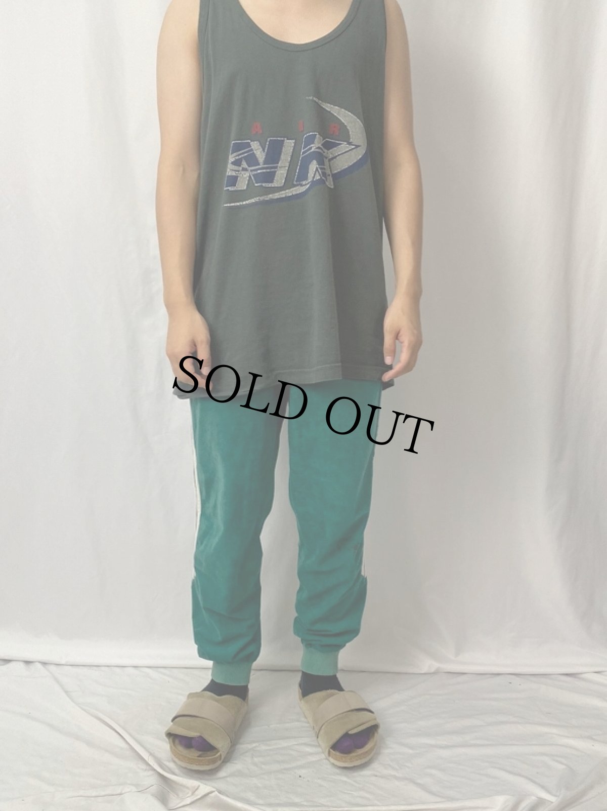 画像2: 80's adidas ポリエステル×コットン トラックパンツ M (2)