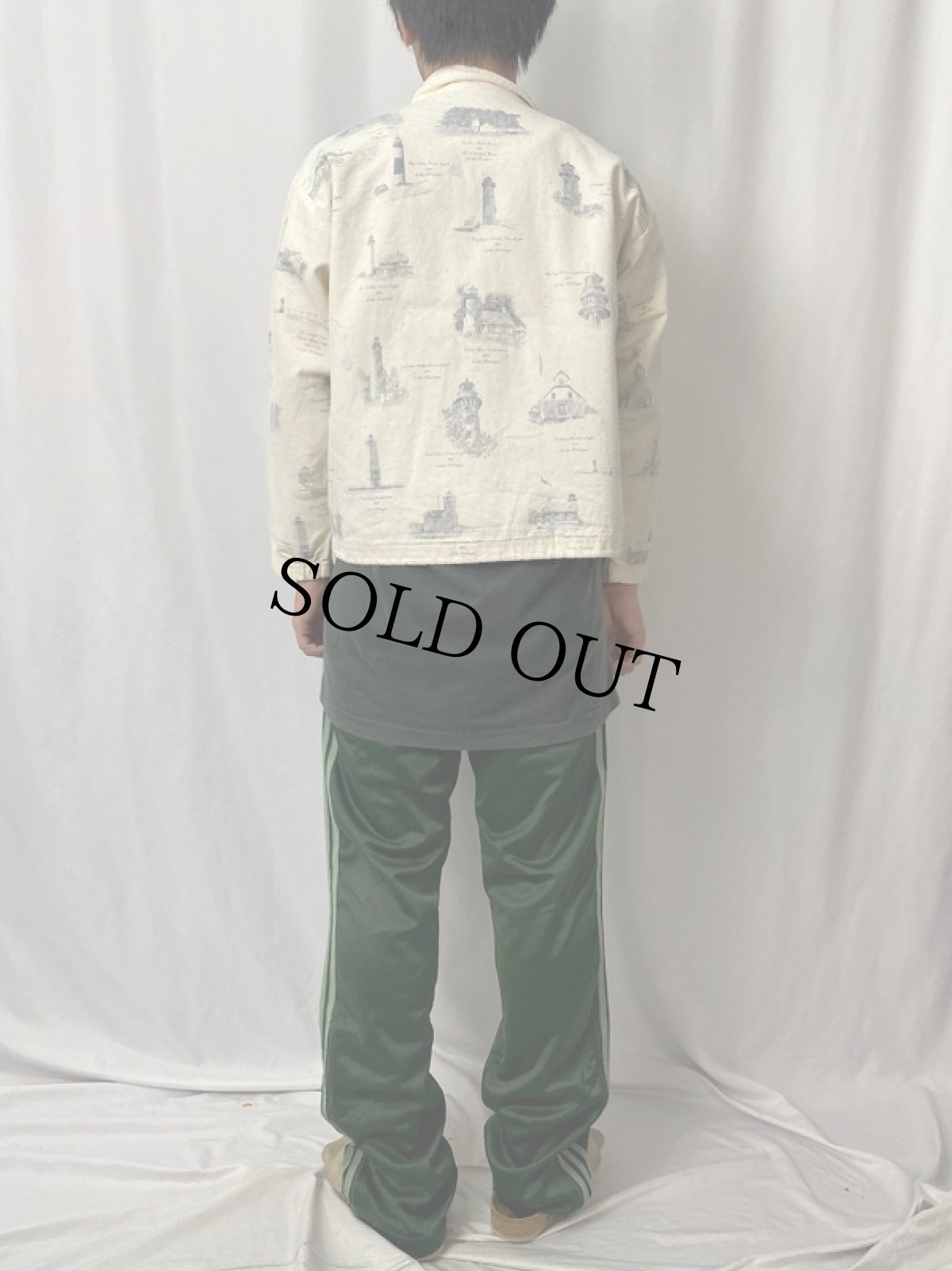 画像4: 80〜90's Artisans USA製 灯台プリント コットンキャンバスジャケット (4)