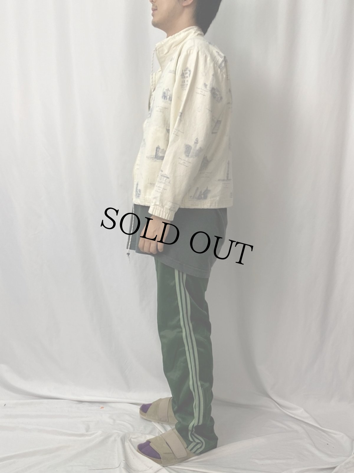 画像3: 80〜90's Artisans USA製 灯台プリント コットンキャンバスジャケット (3)