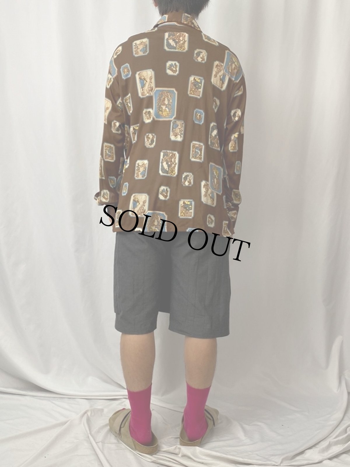 画像4: 70's JCPenny "Tapered" 総柄プリントシャツ L (4)