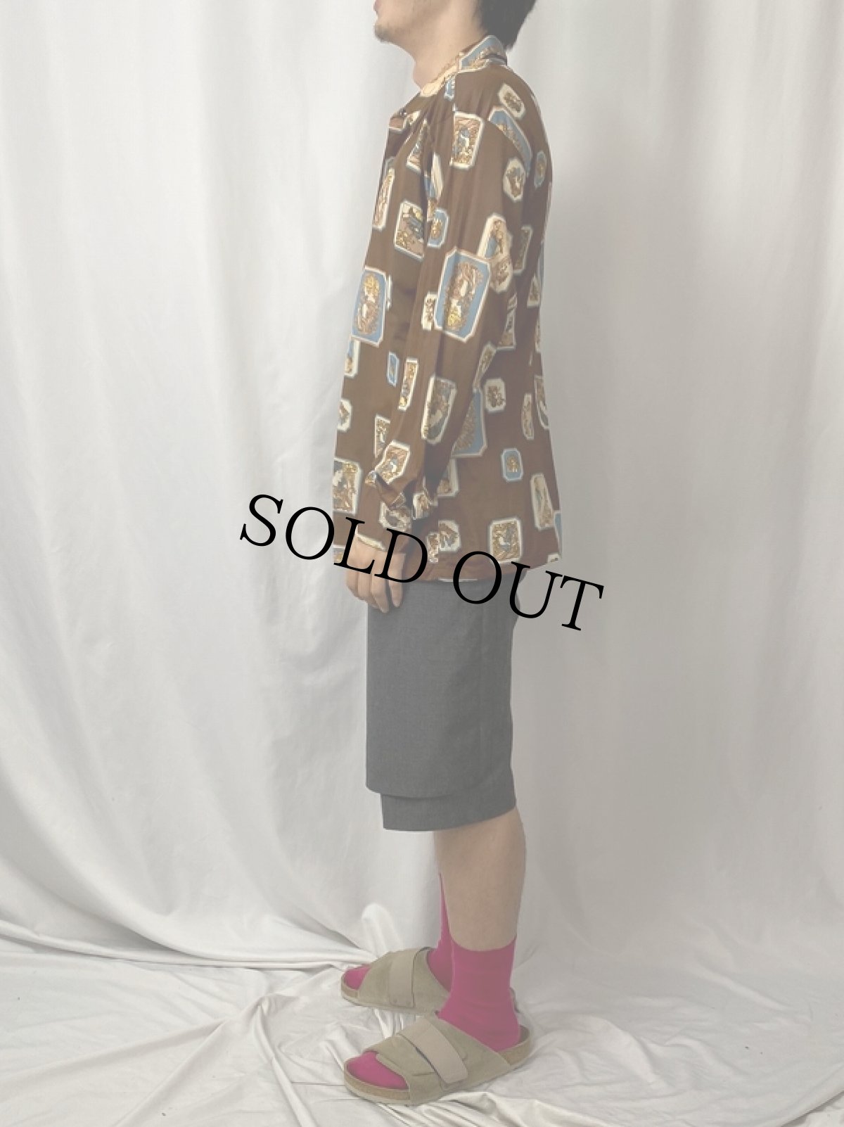 画像3: 70's JCPenny "Tapered" 総柄プリントシャツ L (3)