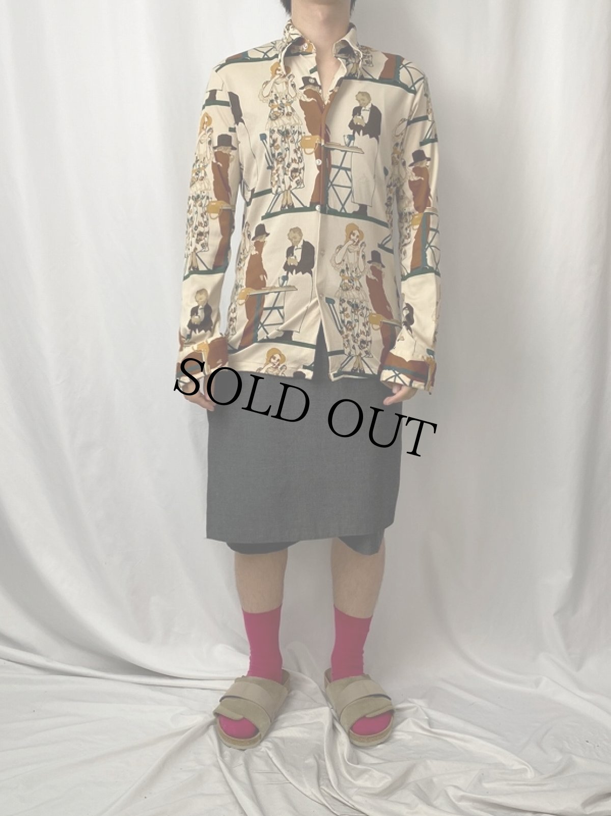 画像2: 70's Chemise Et Cie オールオーバーパターン 総柄シャツ (2)