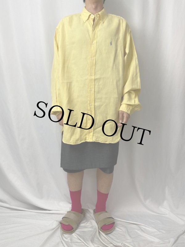 新品 ラルフローレン ボタンダウン 長袖シャツ 140 イエロー ラルフローレン RALPH LAUREN シャツ ストライプ ボタンダウン