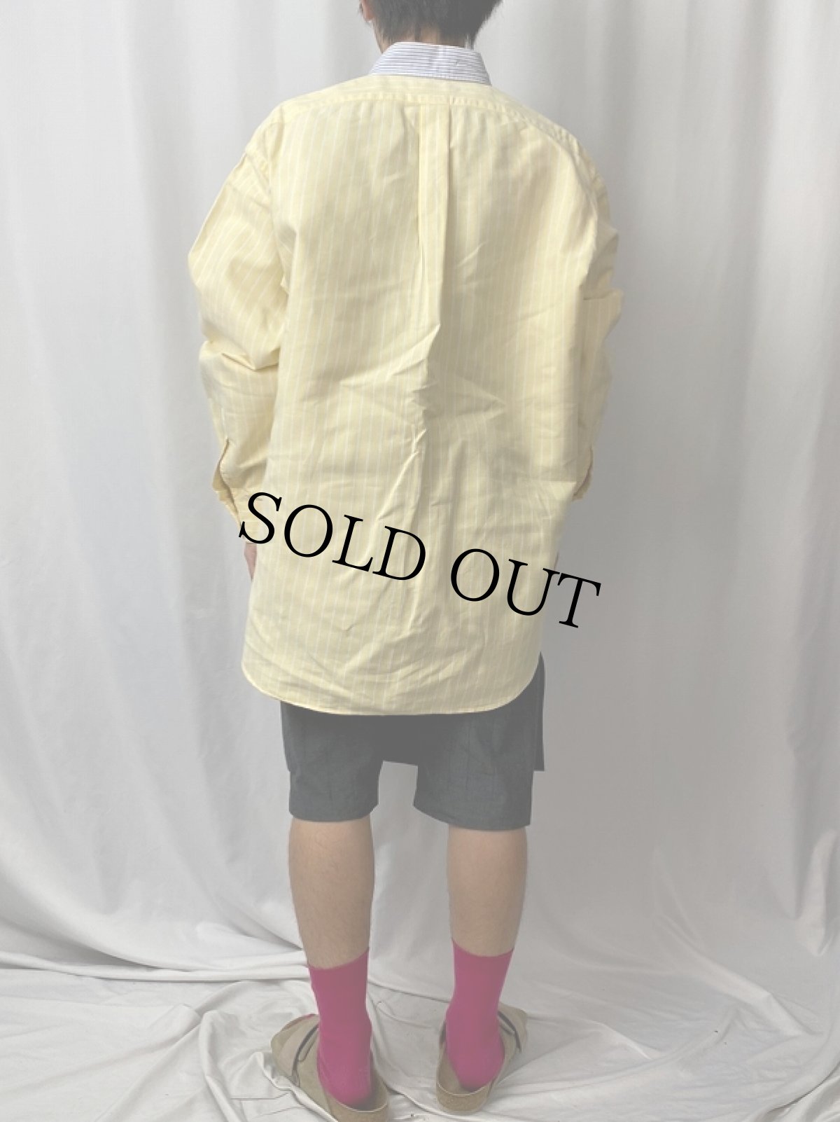 画像4: POLO Ralph Lauren "The Big Shirt" ストライプ柄 ボタンダウンコットンシャツ L (4)