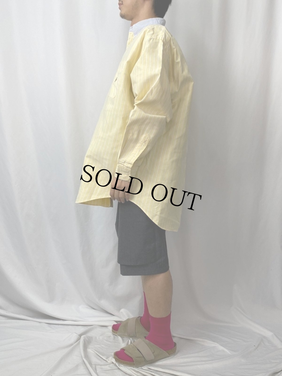 画像3: POLO Ralph Lauren "The Big Shirt" ストライプ柄 ボタンダウンコットンシャツ L (3)