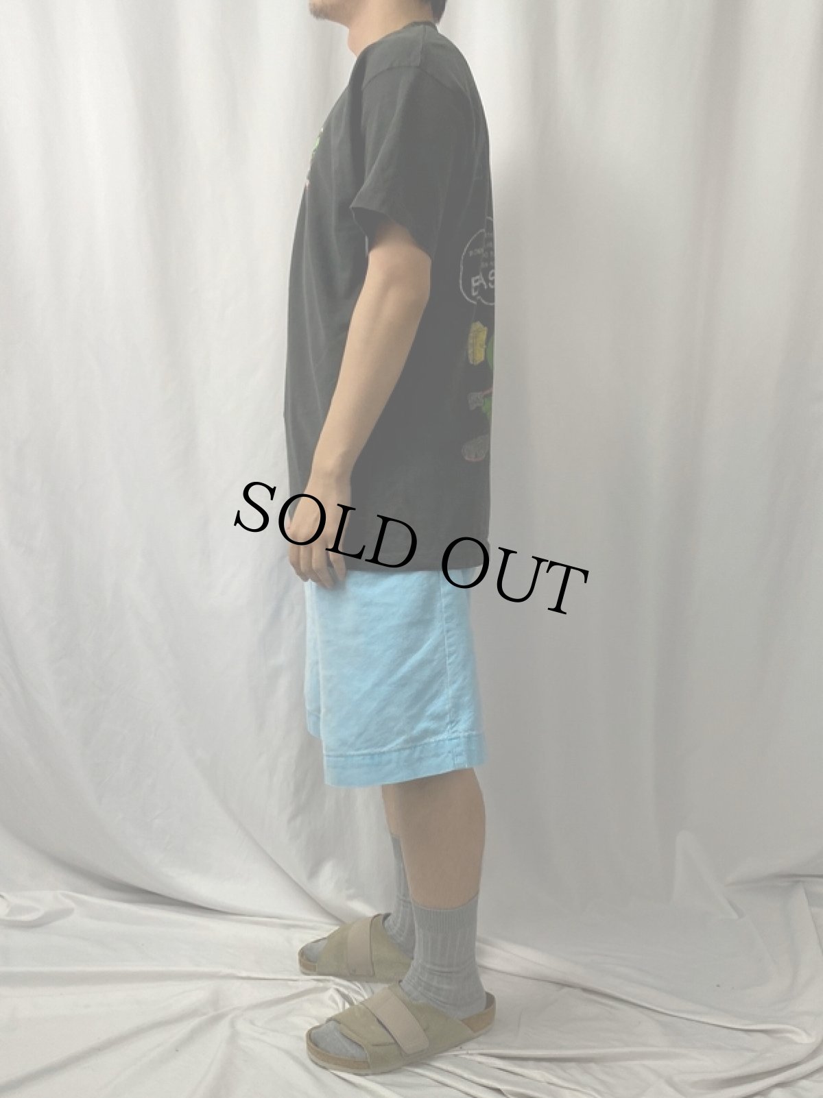 画像4: 90's Marvin the Martian USA製 "Looney Tunes" キャラクター刺繍 プリントTシャツ BLACK L (4)