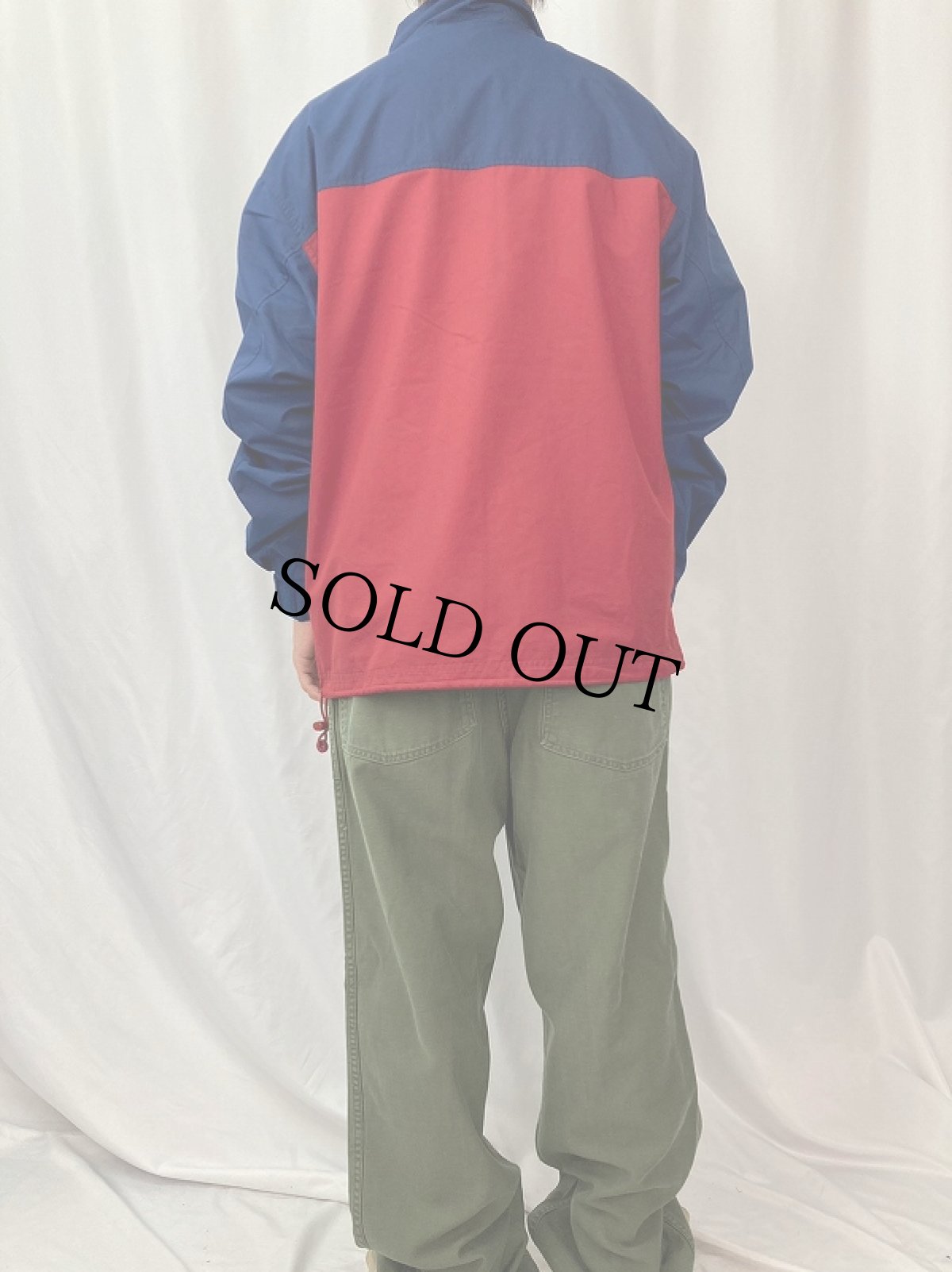 画像4: 2000's adidas ロゴ刺繍ナイロンジャケット NAVY S (4)