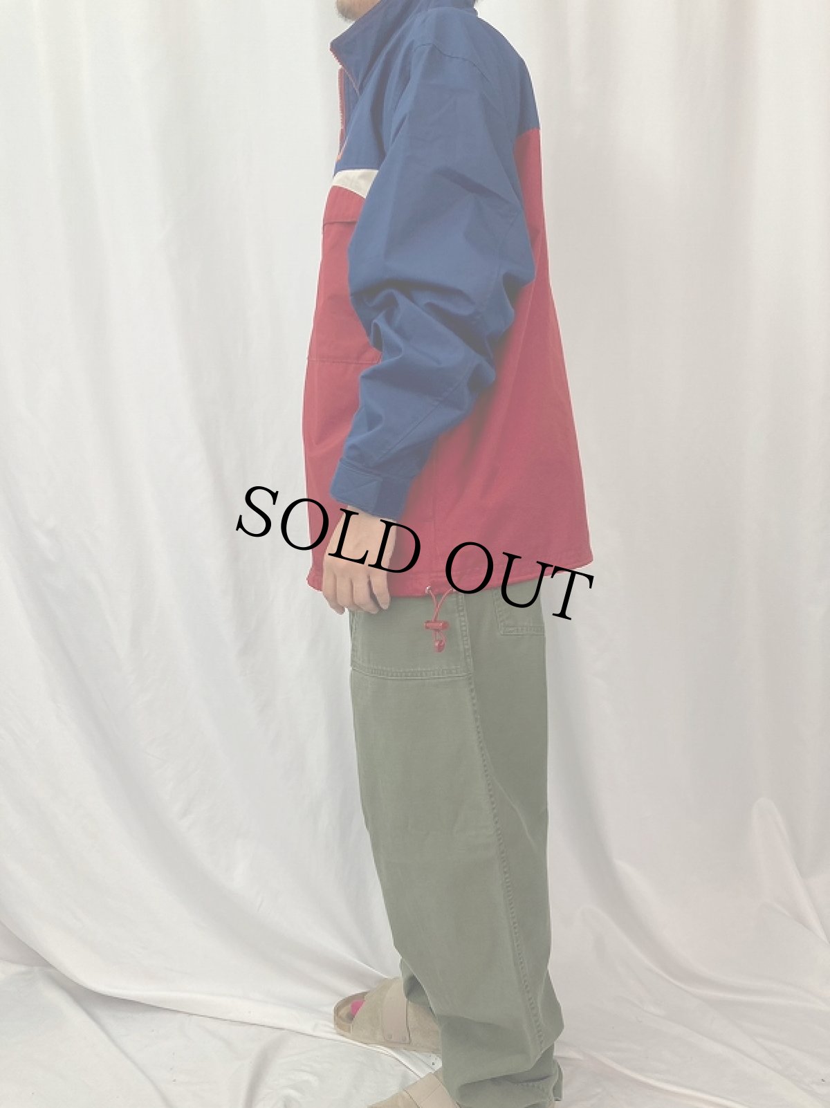 画像3: 2000's adidas ロゴ刺繍ナイロンジャケット NAVY S (3)