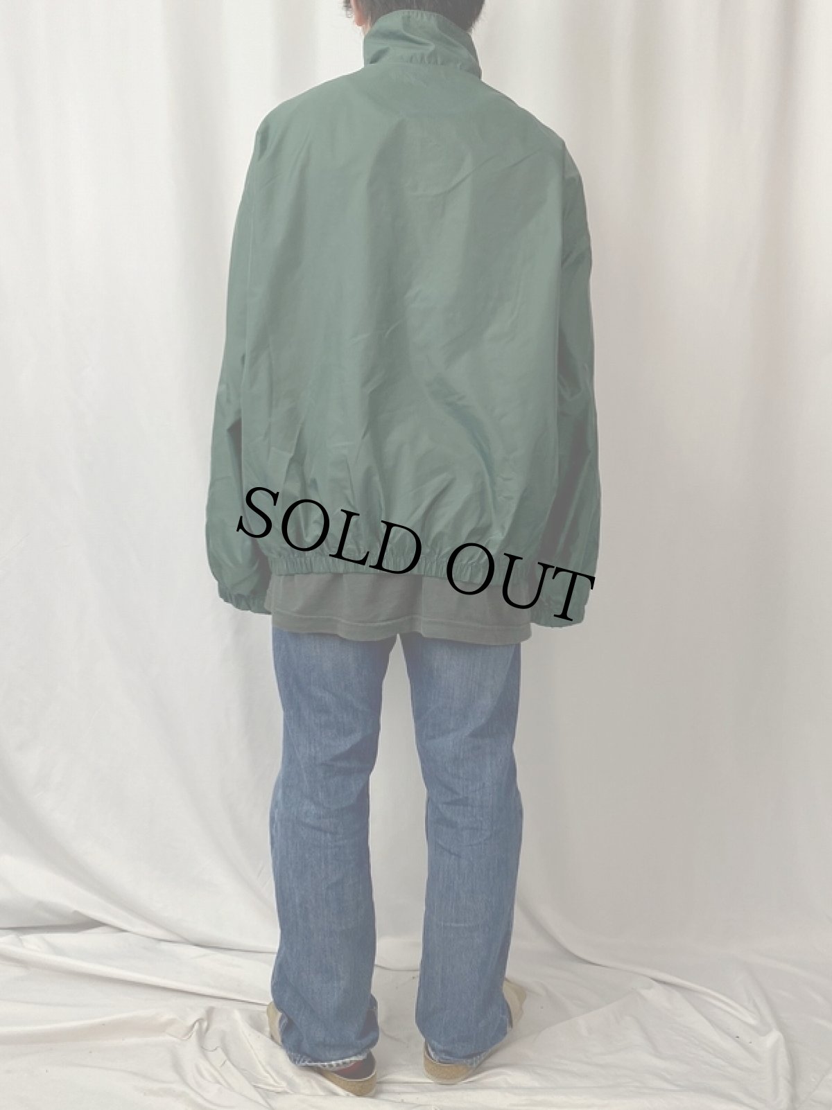 画像4: 90's POLO Ralph Lauren ロゴ刺繍 ハーフジップナイロンプルオーバージャケット (4)