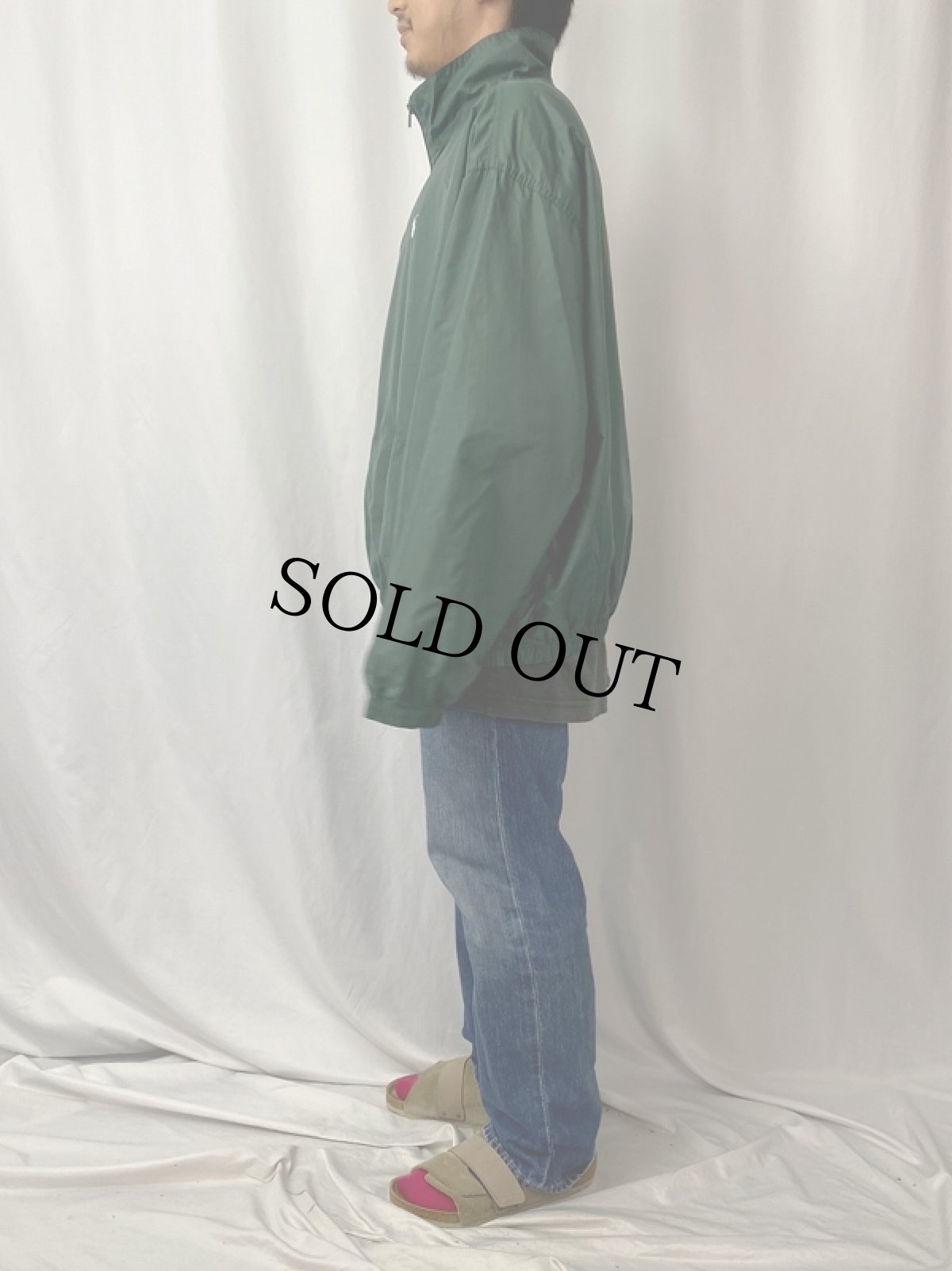 画像3: 90's POLO Ralph Lauren ロゴ刺繍 ハーフジップナイロンプルオーバージャケット (3)