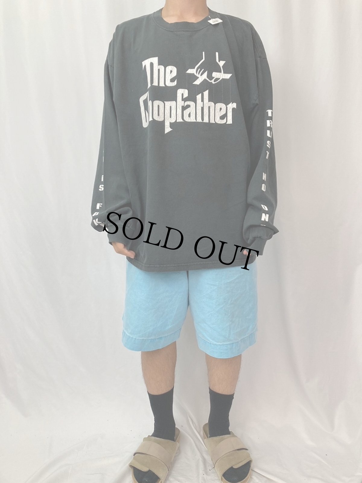 画像3: CHOPPERS INC "The ChopFather" バイクカスタムショップ 映画パロディプリントロンT BLACK 2XL (3)