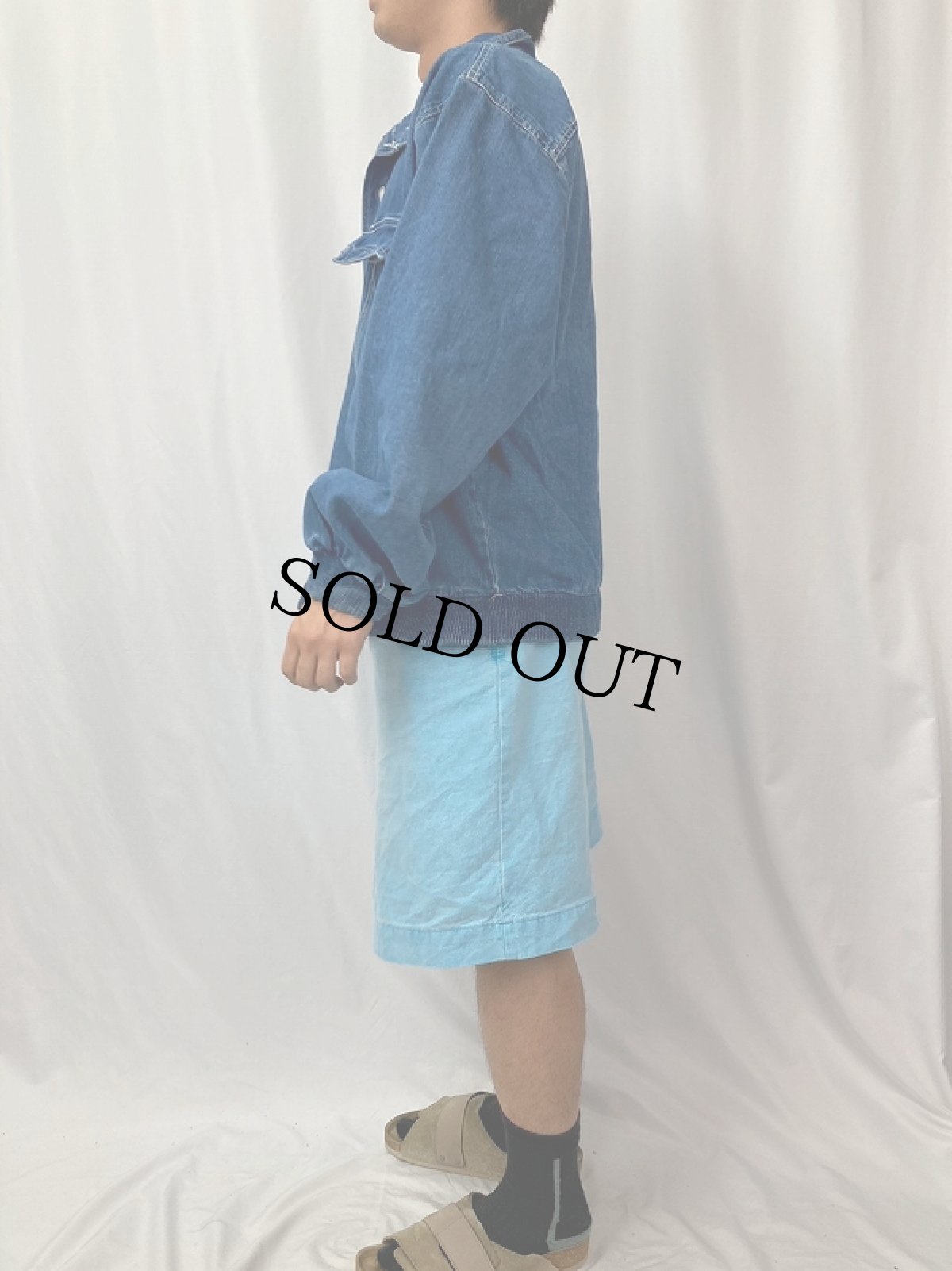 画像3: 90's NEW FAST デニムプルオーバージャケット M (3)