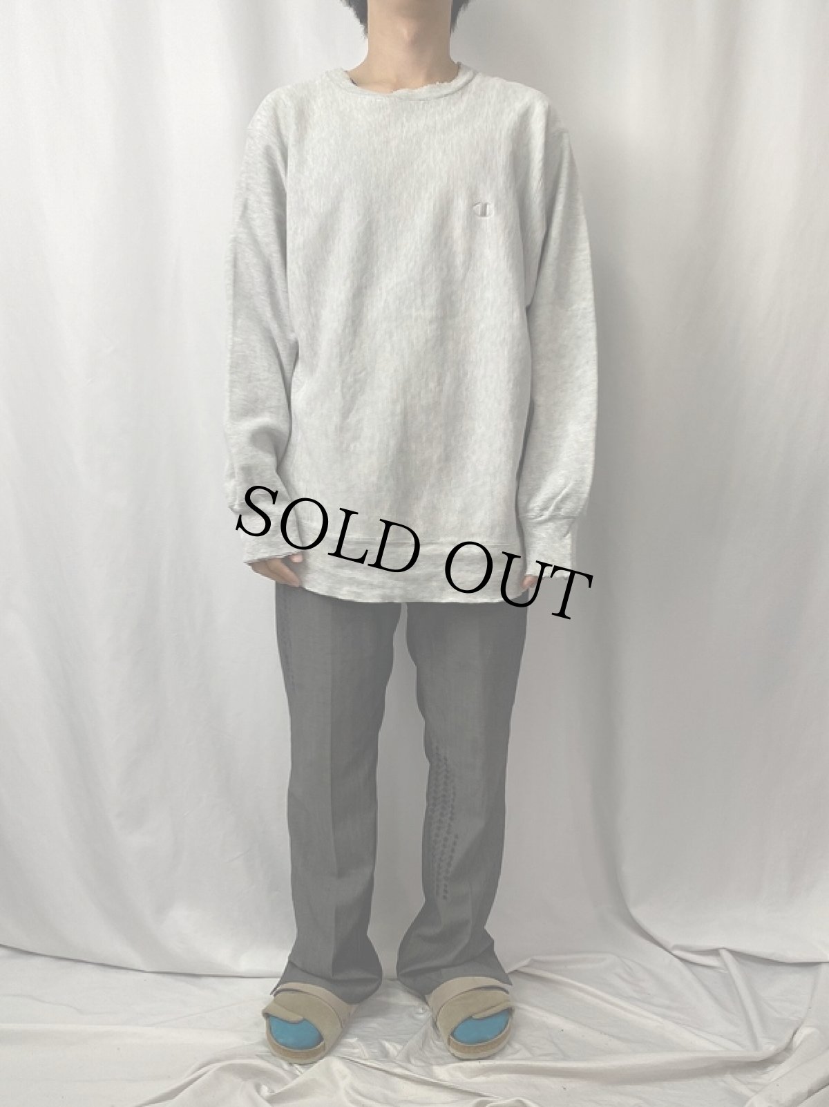 画像2: 80's Champion REVERSE WEAVE トリコタグ USA製 ロゴ刺繍スウェット XL (2)