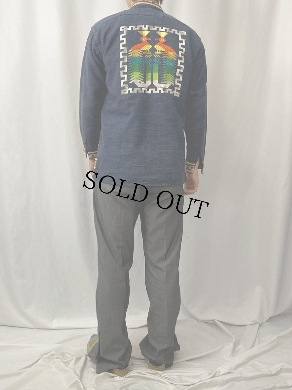 画像5: 60〜70's グアテマラシャツ NAVY (5)