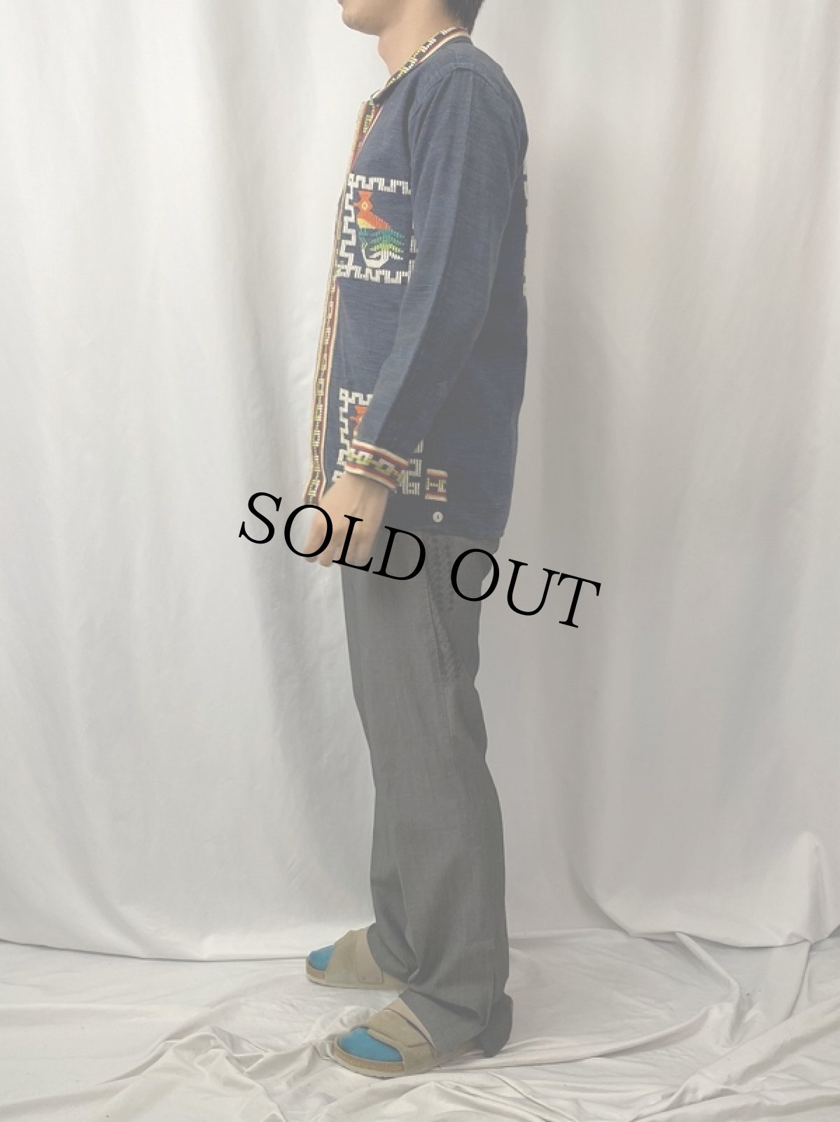 画像4: 60〜70's グアテマラシャツ NAVY (4)