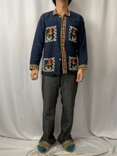 画像3: 60〜70's グアテマラシャツ NAVY (3)