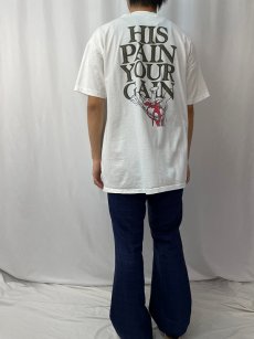 画像5: 90's LORD'S GYM USA製 "HIS PAIN YOUR GAIN" ジーザスパロディプリントTシャツ XL (5)