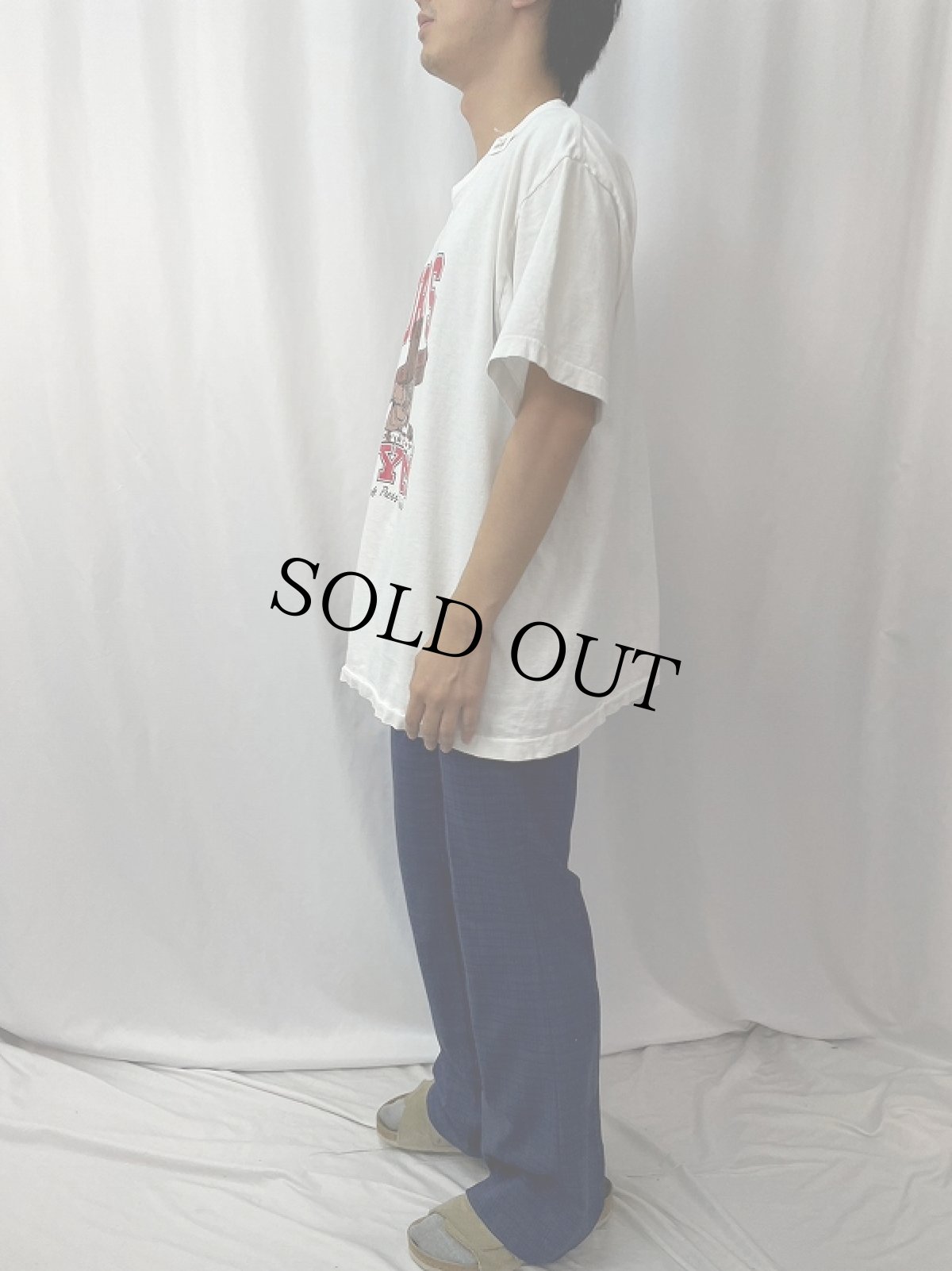 画像3: 90's LORD'S GYM USA製 "Bench Press This!" ジーザスパロディプリントTシャツ XL (3)