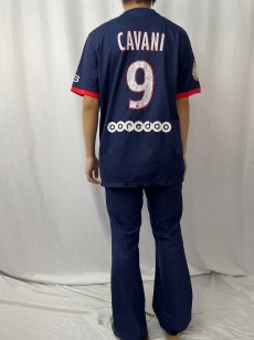 画像5: 2013-2014 Paris Saint-Germain "CAVANI 9" サッカーユニフォームシャツ NAVY L (5)