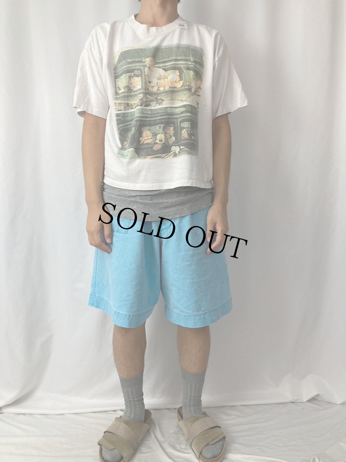 画像2: Jerry Leigh USA製 “Norman Rockwell / Going and Coming × Garfield” アートプリントTシャツ L (2)