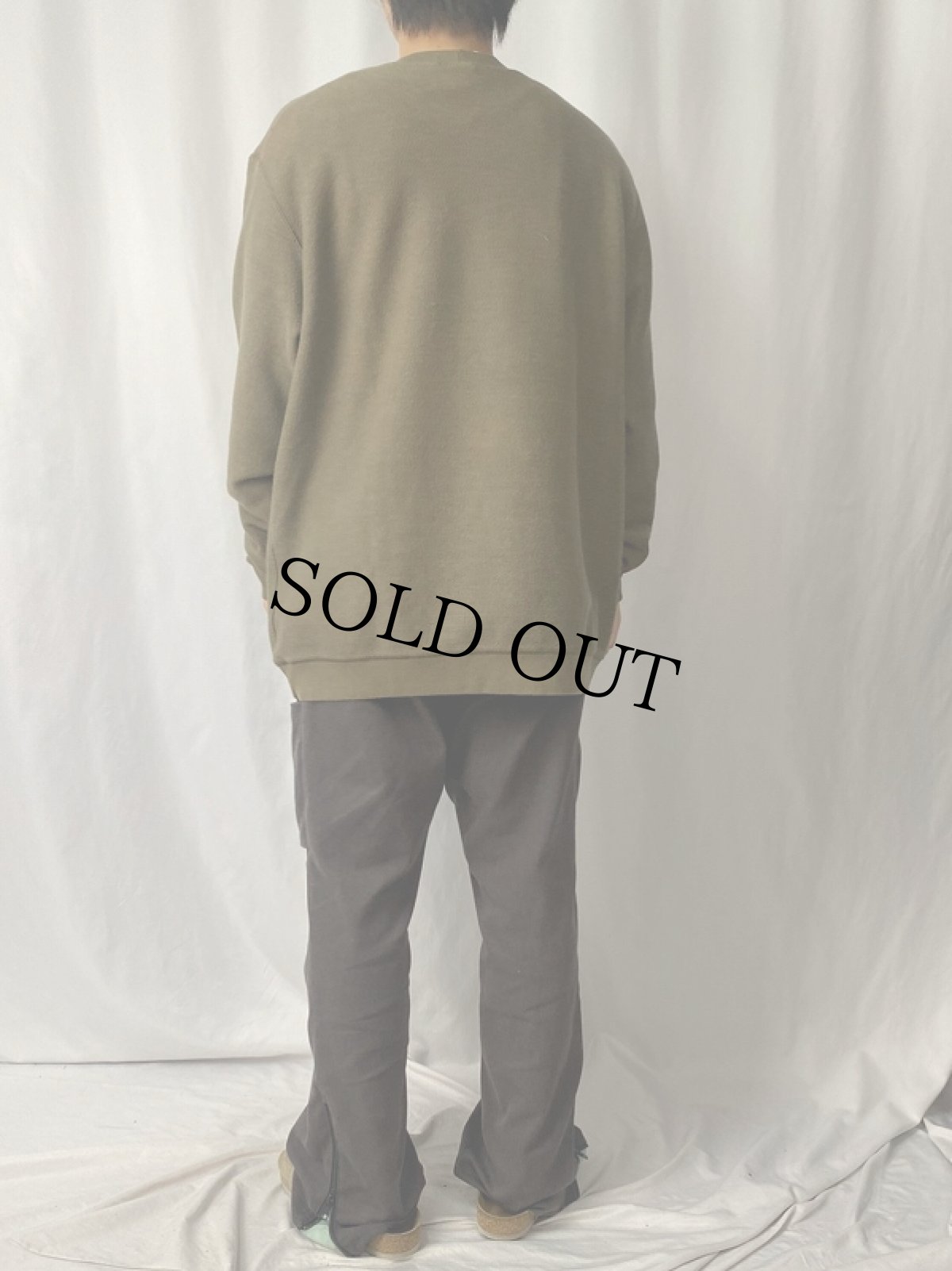 画像4: LANDS'END 前V 無地パイルスウェット XL (4)