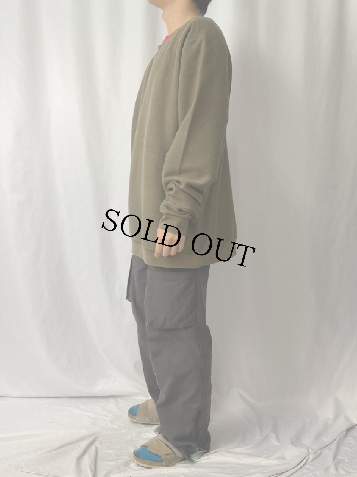 画像3: LANDS'END 前V 無地パイルスウェット XL (3)