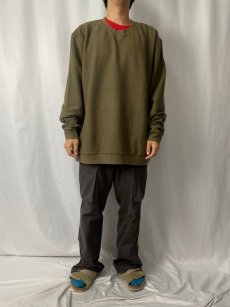 画像2: LANDS'END 前V 無地パイルスウェット XL (2)