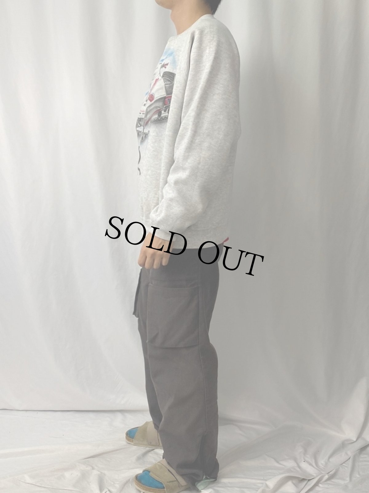 画像3: 90's POLARIS USA製 "INDY XCR" スノーモービルイラストラグランスウェット XL (3)