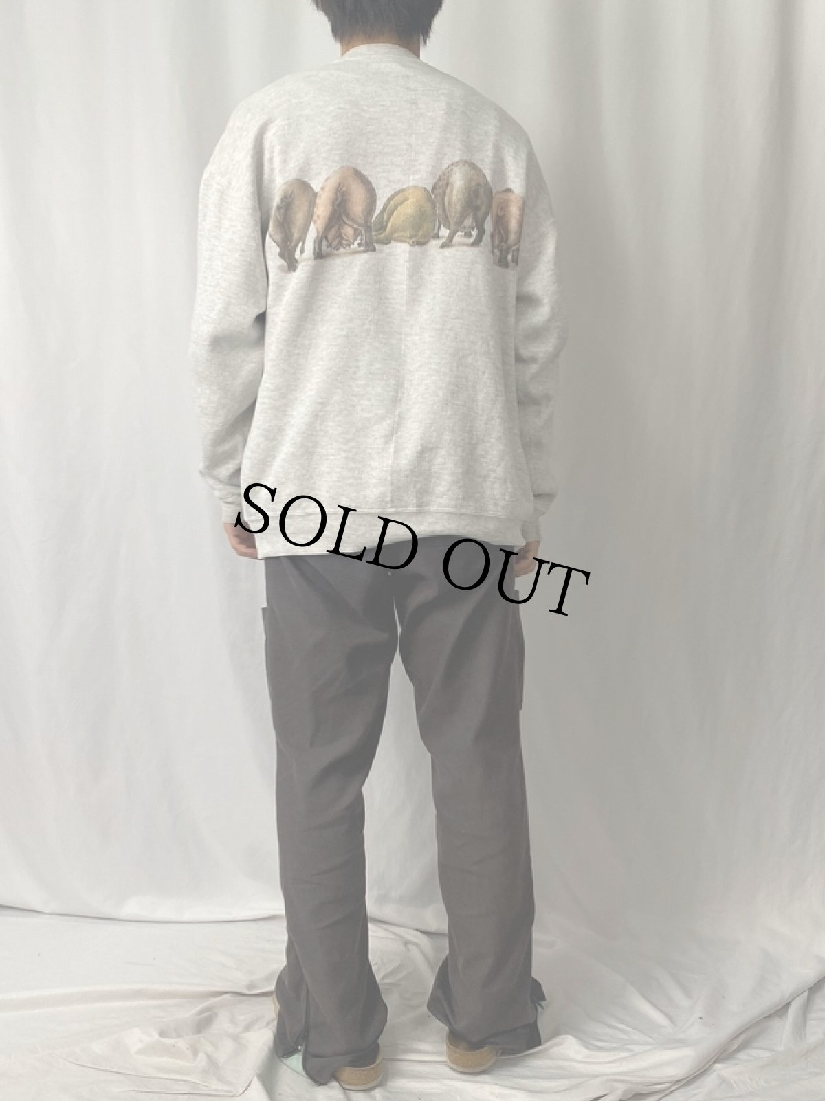 画像5: 90's USA製 ブタイラストプリントスウェット XL (5)