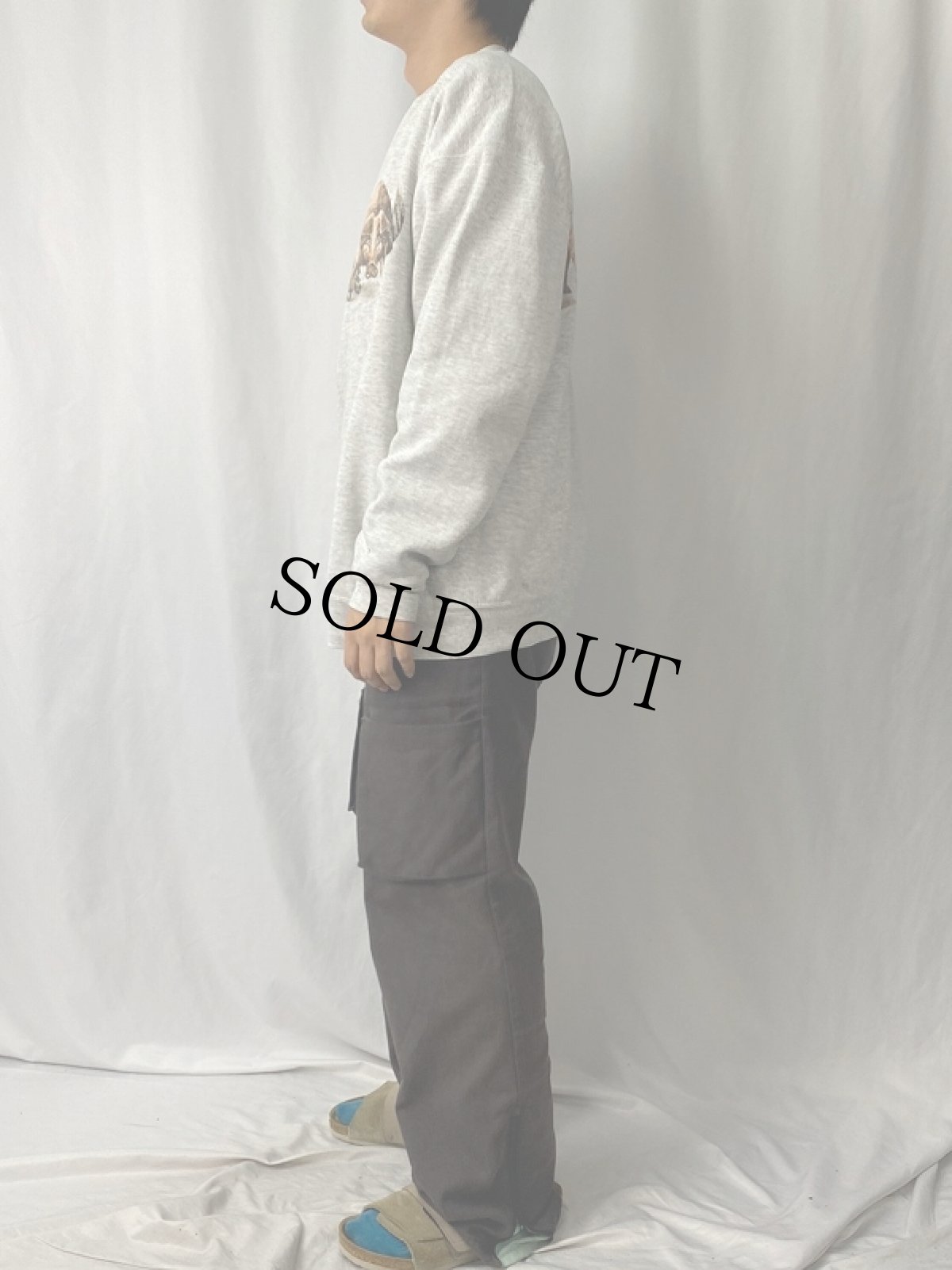 画像4: 90's USA製 ブタイラストプリントスウェット XL (4)