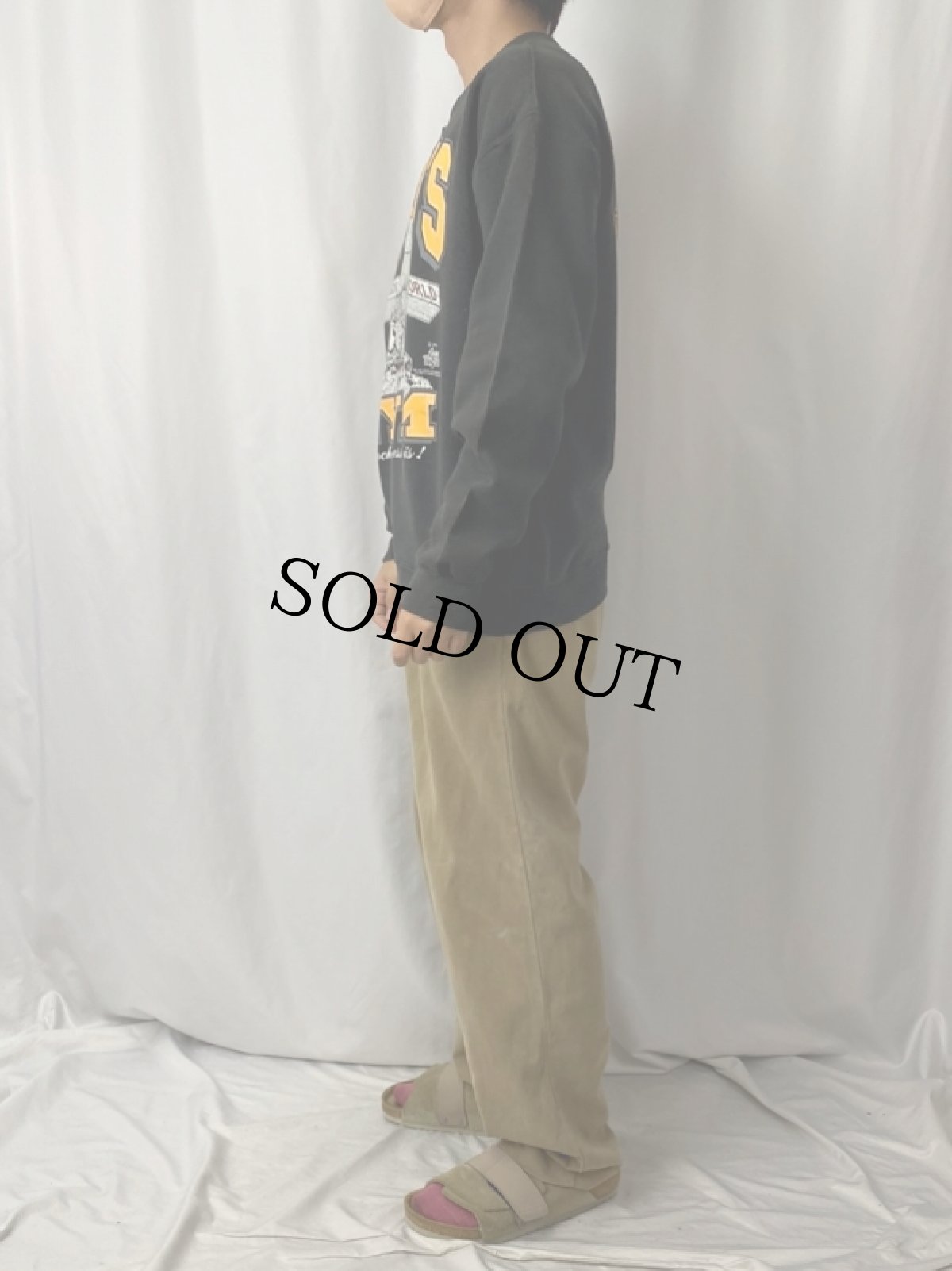 画像4: 90's LORD'S GYM USA製 "Bench Press This!" ジーザスパロディプリントスウェット BLACK L (4)