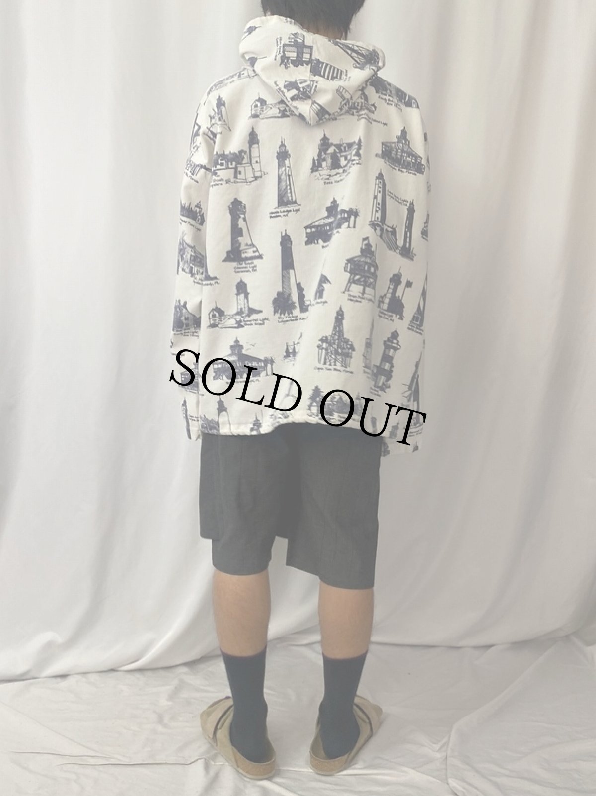 画像4: 80〜90's MICHIGAN RAG "Lighthouse Pattern" Cotton Parka L/XL (4)