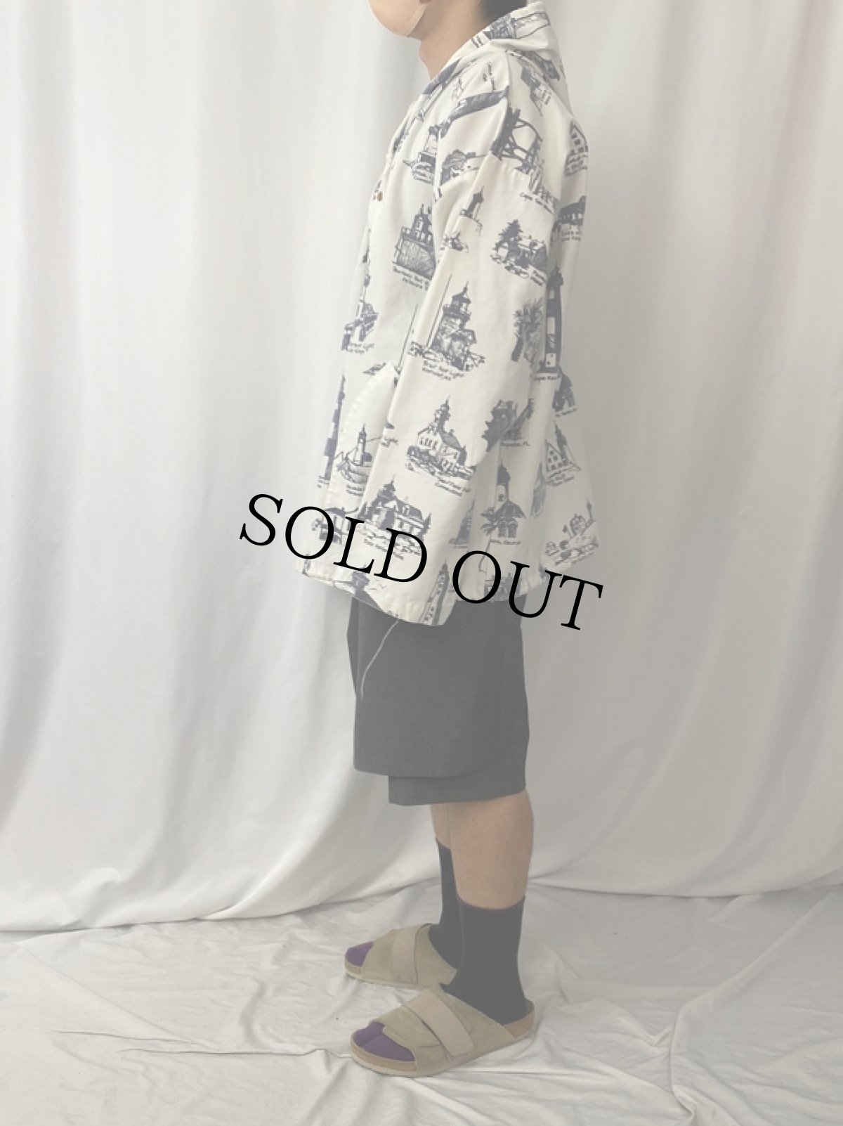 画像3: 80〜90's MICHIGAN RAG "Lighthouse Pattern" Cotton Parka L/XL (3)