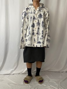 画像2: 80〜90's MICHIGAN RAG "Lighthouse Pattern" Cotton Parka L/XL (2)