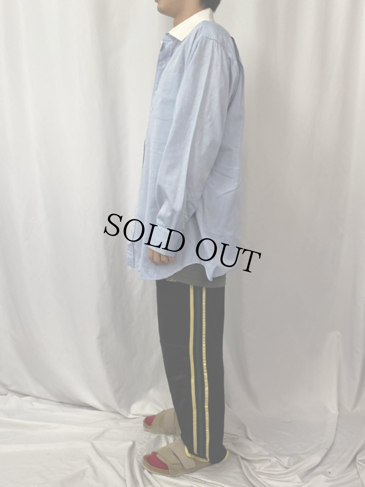 画像3: 90's GITMAN BROS USA製 バイカラーコットンシャツ 17-34 (3)