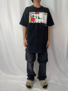 画像2: 90's FRANK LLOYD WRIGHT USA製 建築家プリントTシャツ BLACK XL (2)