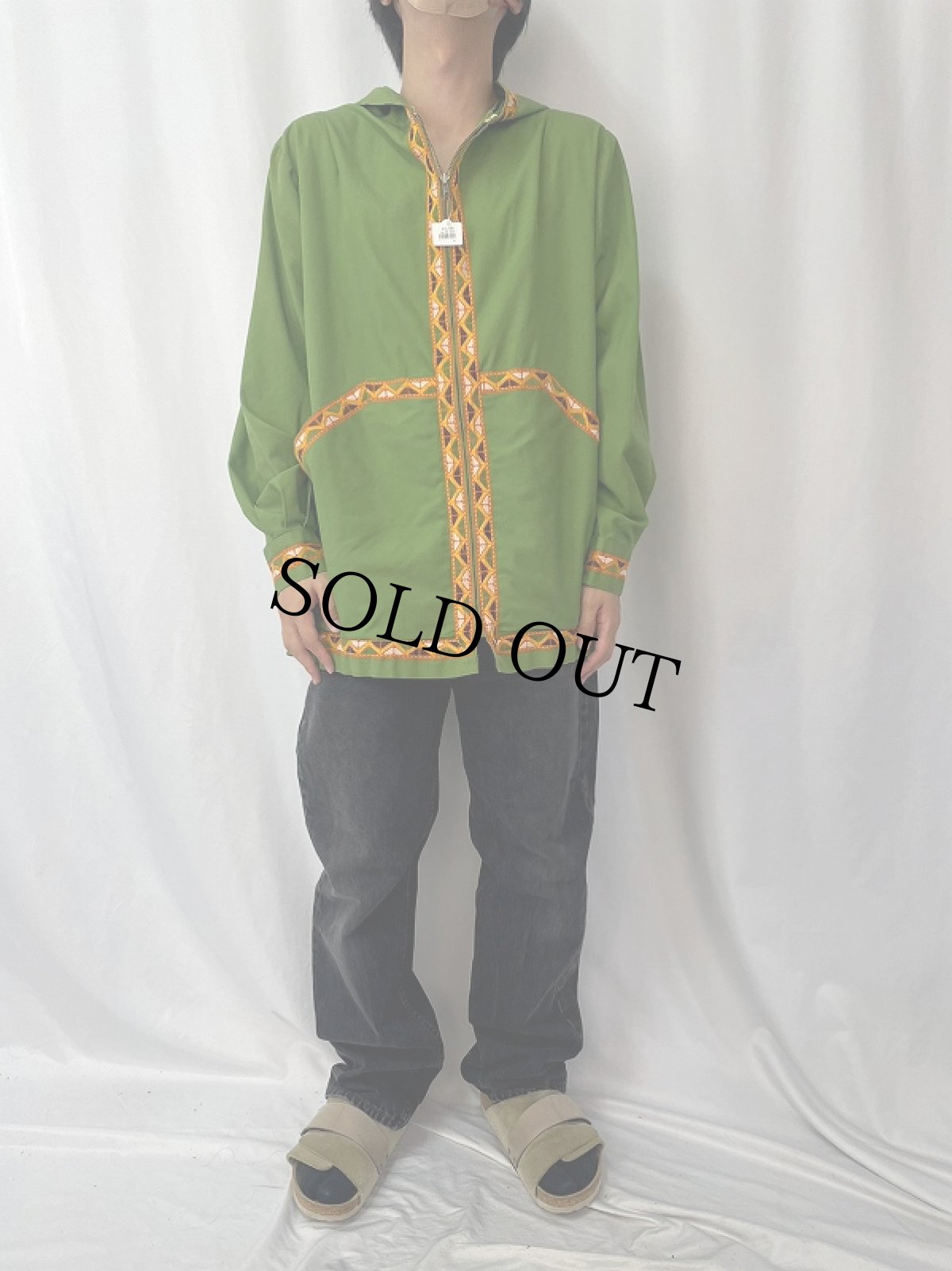 画像2: 60〜70's チロリアンテープ ジップパーカー (2)