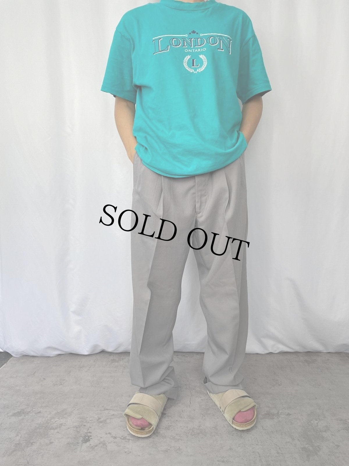 画像2: 50's 2タック レーヨントラウザーズ  W32 (2)