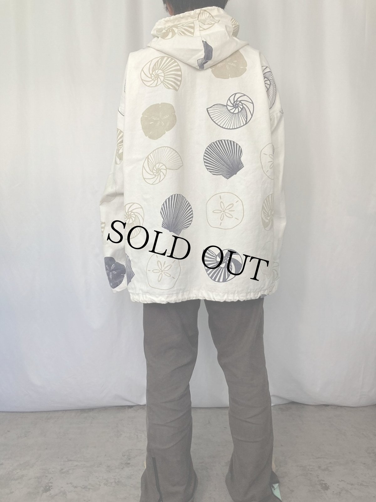 画像3: 80〜90's MICHIGAN RAG USA製 シェル柄 コットンパーカー L/XL (3)