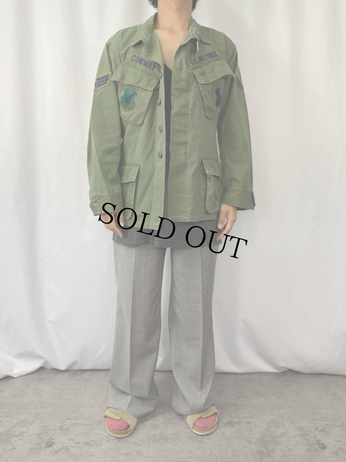 画像2: 60's U.S.AIR FORCE ジャングルファティーグジャケット 5th MEDIUM-SHORT (2)