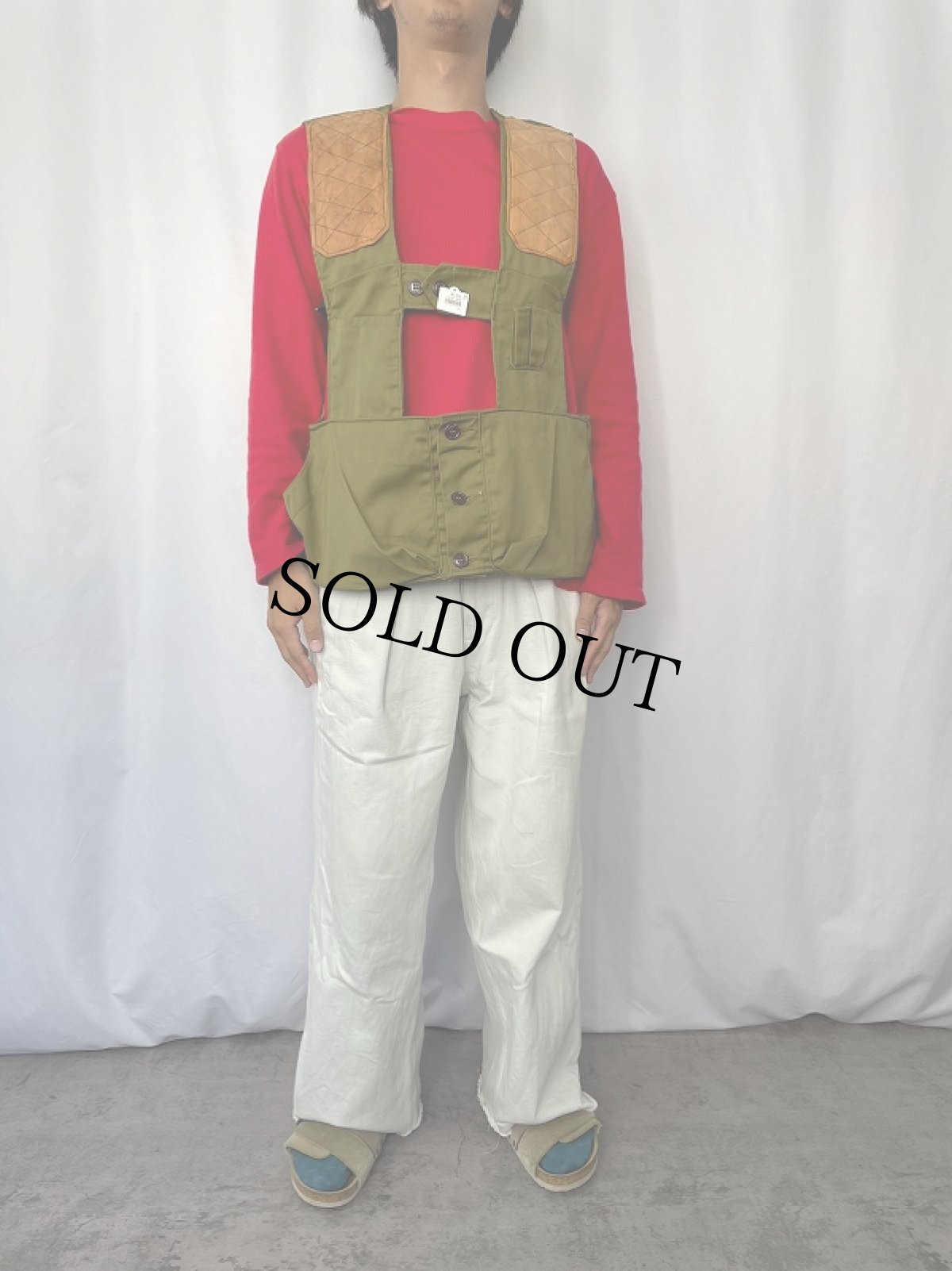 画像2: 60〜70's Ideal パッチ付きシューティングベスト L (2)