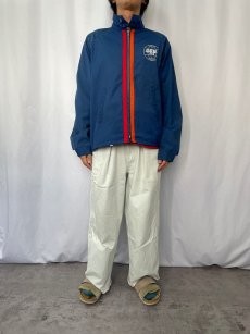 画像2: 【SALE】 70's SPORTSMASTER "OMF 1973" ロゴプリントジャケット NAVY XL (2)