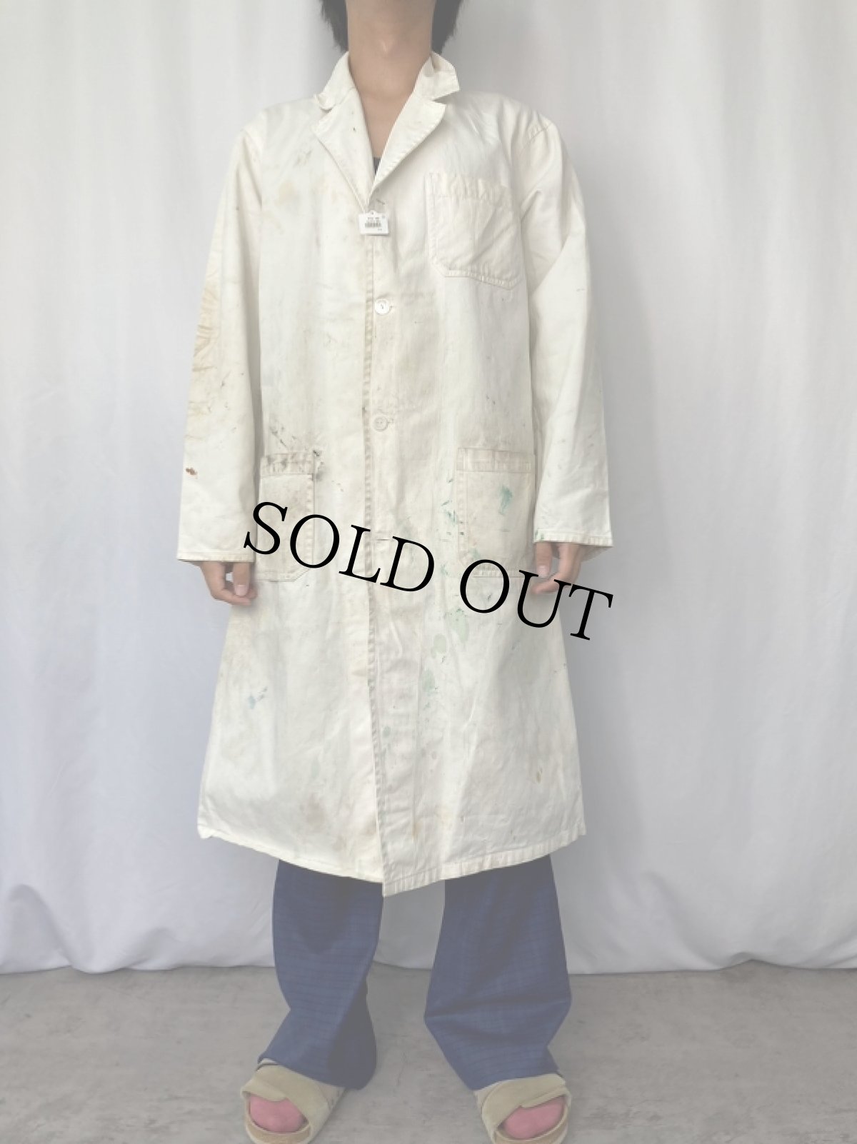 画像2: 50〜60's INDU-TEX ペイント ショップコート SIZE42 (2)