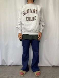 画像2: 90's MV SPORT REVERSE WEAVE TYPE USA製 "SAINT MARY'S COLLEGE" プリントスウェット L (2)