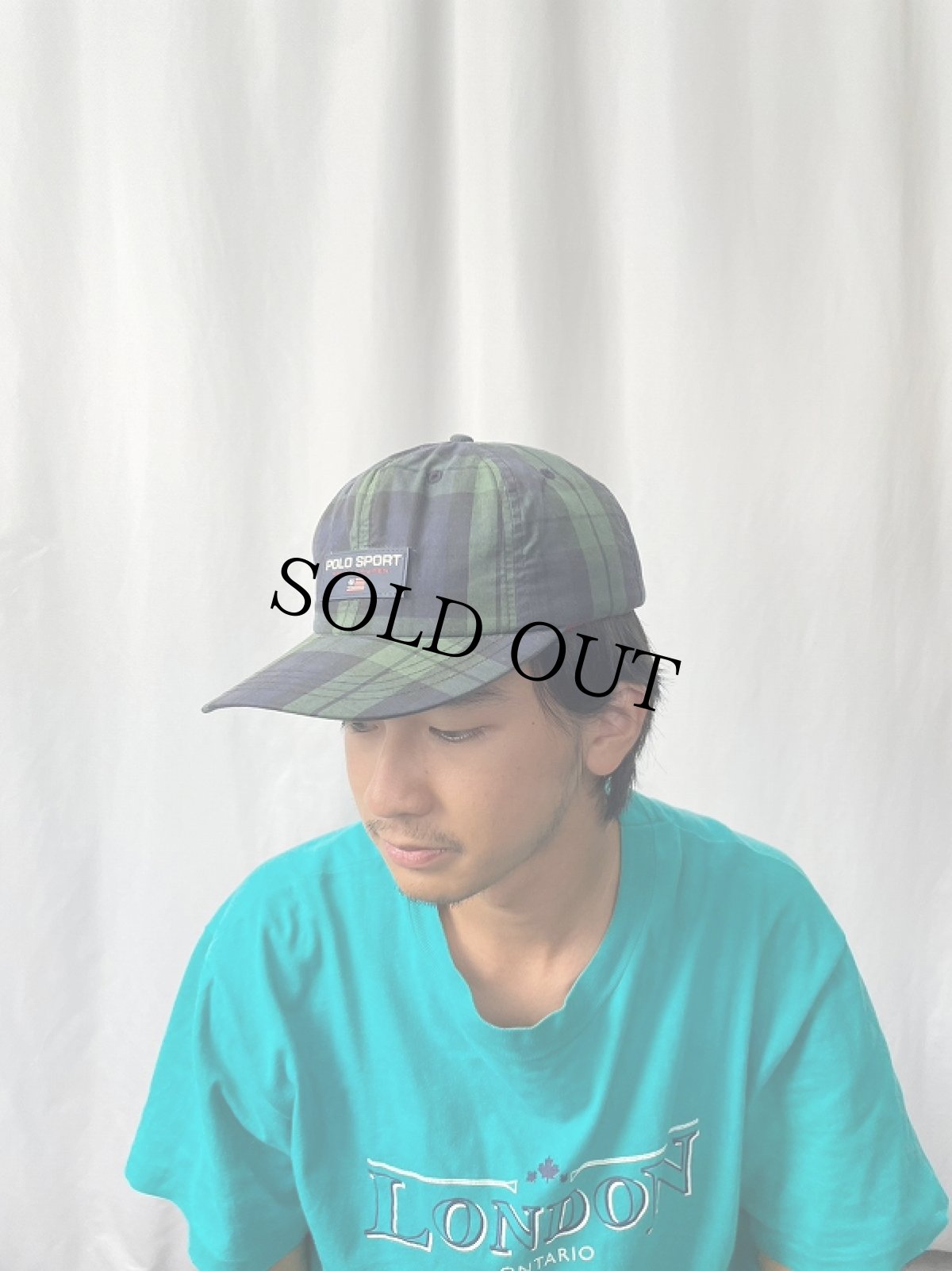 画像2: 90's POLO SPORT Ralph Lauren ブラックウォッチチェック柄 コットンキャップ (2)