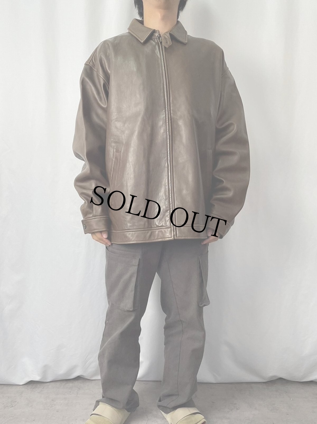 画像2: POLO Ralph Lauren チンスト付き ラムレザージャケット XL (2)