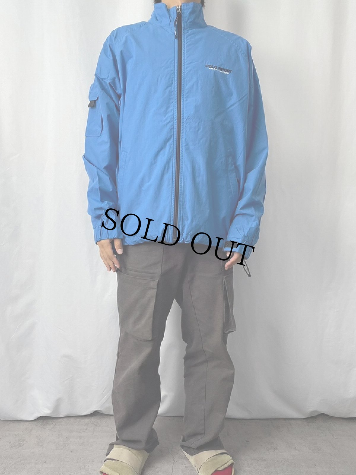 画像2: 90's POLO SPORT Ralph Lauren ロゴ刺繍 ナイロンジャケット M (2)